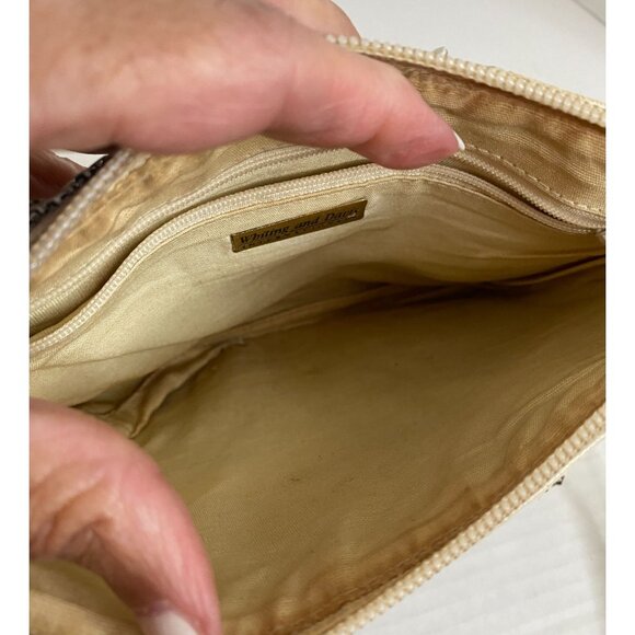 Vintage Beige Small Crossbody Bag With Metal Mesh Design & Shoulder Strap - Picture 6 of 10